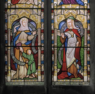 Hannah med den unge Samuel og Dorcas, 1852 (farget glass) av Augustus Welby Northmore Pugin