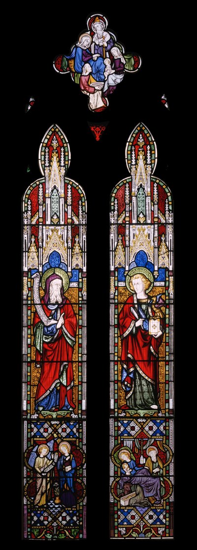 Jesaja og St. Johannes Evangelisten, 1850 (farget glass) av Augustus Welby Northmore Pugin
