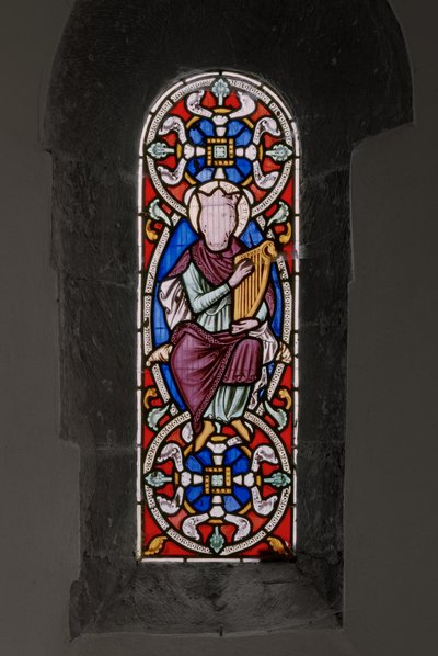 Kong David, 1849 (farget glass) av Augustus Welby Northmore Pugin