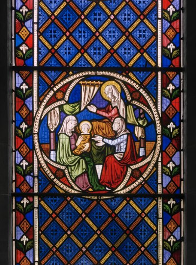 Life of St. Anne, detalj, 1848 (farget glass) av Augustus Welby Northmore Pugin