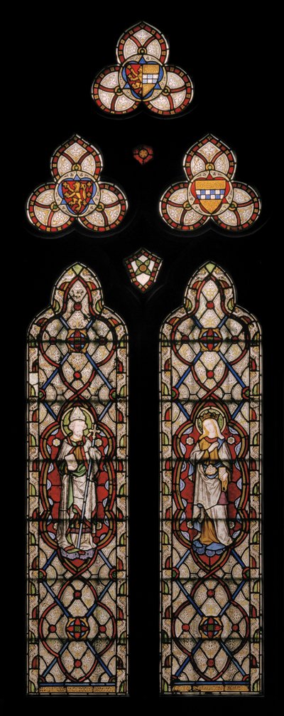 St. John av Beverley og St. Elizabeth av Ungarn, 1849 (farget glass) av Augustus Welby Northmore Pugin