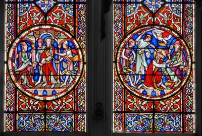 The Life of St. Paul, St. Georges Chapel, detalj, 1852 (farget glass) av Augustus Welby Northmore Pugin