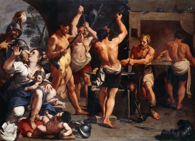 Mars og Venus ved Vulkansmia av Aureliano Milani