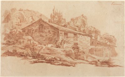 Rustikk bygning blant romerske ruiner av Aureliano Milani