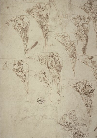Studier for profeter i Spandrels av Aurelio Luini