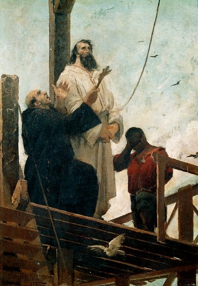 Martyrdom of Tiradentes ble hengt i Rio 21. april av Aurelio de Figueredo