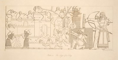 The Seige of a City, fra Monuments of Nineveh, pub. 1849 av Austen Henry Layard