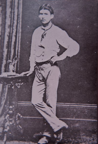 Kelly Gang-medlem Steve Hart som døde i flammene på Glenrowan Hotel, 28. juni 1880 (s/hv-bilde) av Australian Photographer