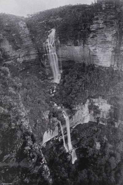 New South Wales: Wentworth Falls (s/hvitt bilde) av Australian Photographer