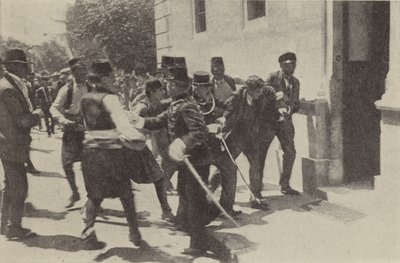 Arrestasjonen av Gavrilo Princip etter at han myrdet erkehertug Franz Ferdinand av Østerrike i Sarajevo av Austrian Photographer