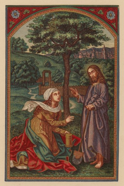 Jesus sier til henne: Maria! (kromolitt) av Austrian School