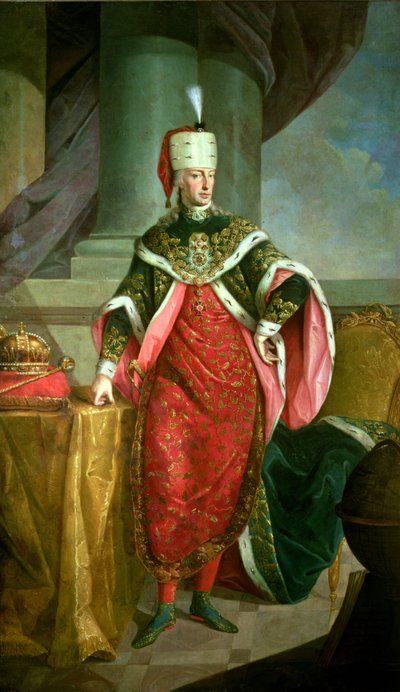 Keiser Frans I (1708-65) Den hellige romerske keiser, iført de offisielle klærne av St. Stephans orden av Austrian School