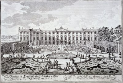 Hagefronten til Palace of the Prince of Trauthson, Wien ca. 1719 av Austrian School