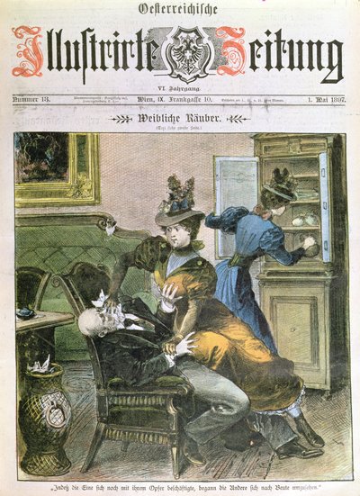 Lady Robbers, forsiden av Illustrated Newspaper, mai 1897 av Austrian School