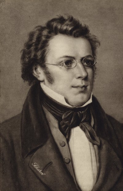 Portrett av Franz Schubert av Austrian School