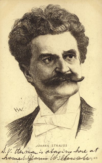 Portrett av Johann Strauss II av Austrian School