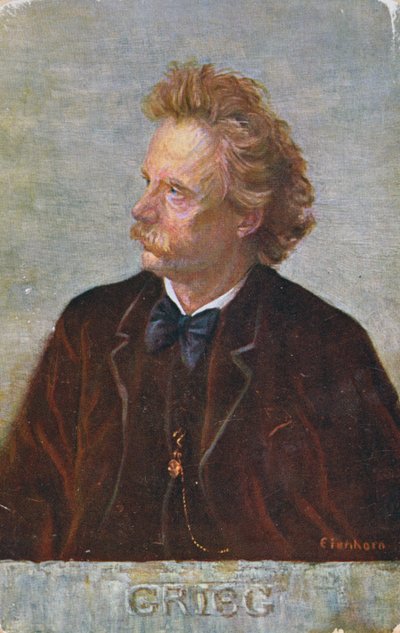 Postcard depicting Edvard Hagerup Grieg (1843-1907) av Austrian School