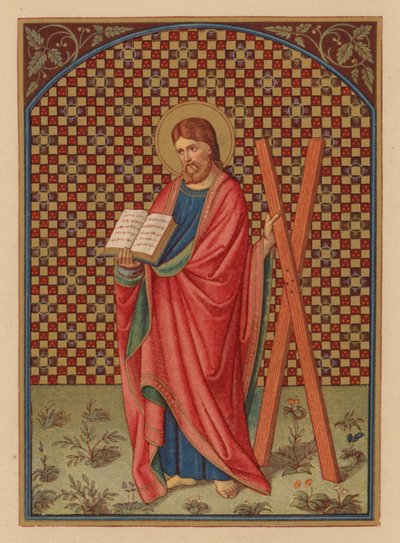 S Andreas, apostel (chromolitho) av Austrian School