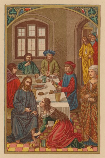 S Mary Magdalene (kromolitt) av Austrian School