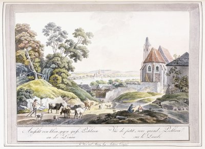 Utsikt over den lille og store Pechlarn ved Donau, 1779-1792 av Austrian School