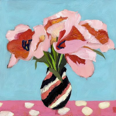 Stilleben med rosa tulipaner av Avanesova Elena