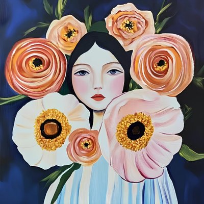 Fredfullt blomsterportrett av Avanesova Elena