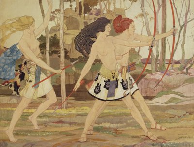Amazoner (akvarell og tempera på papir) av Averil Mary Burleigh