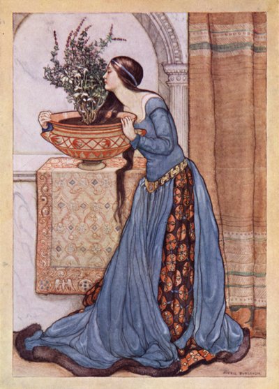 John Keats: Isabella, Or, The Pot Of Basilikum (litho-farge) av Averil Mary Burleigh