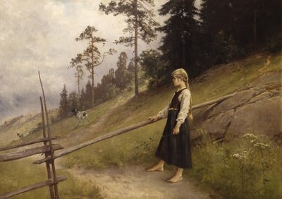 Dairymaid (olje på lerret) av Axel Hjalmar Ender