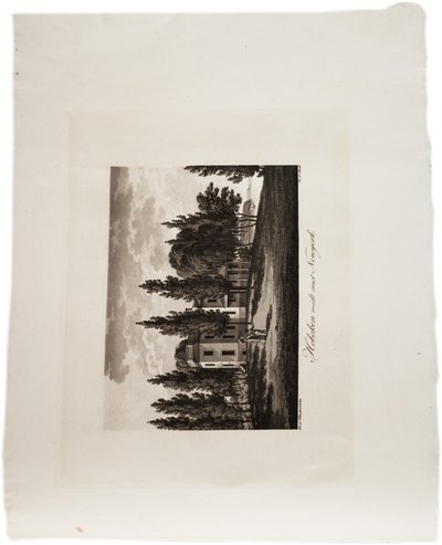 Hoboken overfor New York, fra en atlas fra USA, 1824 (akvatint) av Axel Leonhard Klinckowström
