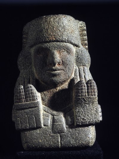 Aztec Art: representasjon av Chicomecoatl (kalt ausi Xilonen), gudinnen for hushjelpen og fruktbarheten. Nasjonalmuseet for antropologi, Mexico av Aztec Aztec