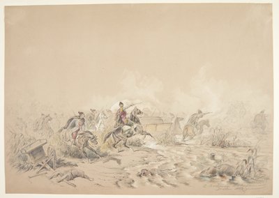 Krigsscene av B. Bachmann Hohmann