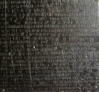 Diorite stela med Code of Hammurabi av Babylonian
