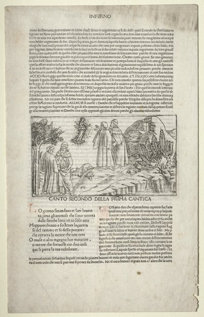 Dante og Virgil med visjonen til Beatrice, ca. 1481-1485. av Baccio Baldini