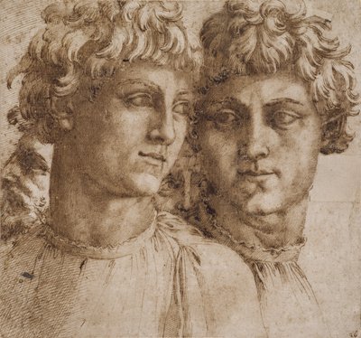 To studier av hodet til en ungdom, ca. 1550 av Baccio Bandinelli