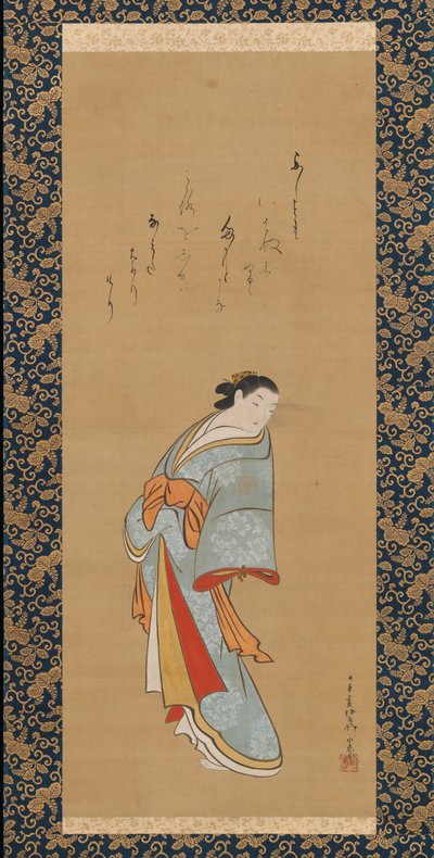 Stående kurtisane, sannsynligvis 1720-tallet. av Baioken Eishun
