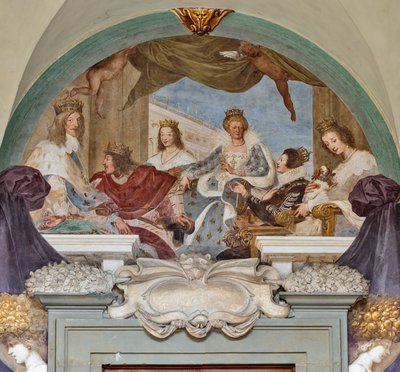 Maria De#39; Medici og barna hennes av Baldassare (1611-89) Franceschini