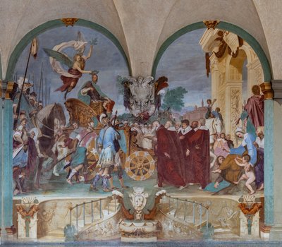 Cosimo I#39;s triumferende inntog i Siena av Baldassare (1611-89) Franceschini