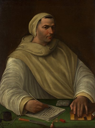 Portrett av en olivengrønn munk. av Baldassare Peruzzi