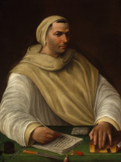 Portrett av en olivengrønn munk, ca. 1515 av Baldassarre Peruzzi