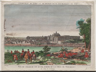 Utsikt over Chateau og en del av byen Versailles av Balthasar Friedrich Leizelt