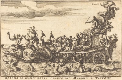 Båt av rapramusikere Clauco gud Marino og Tritoni av Balthasar Moncornet after Remigio Cantagallina
