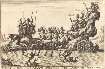 Hiclo og Naucleo Argon ledet i vognen til Neptun av Balthasar Moncornet after Remigio Cantagallina