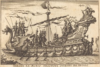 Identifiserte Mopso Argonoti med guidene til Apollo av Balthasar Moncornet after Remigio Cantagallina