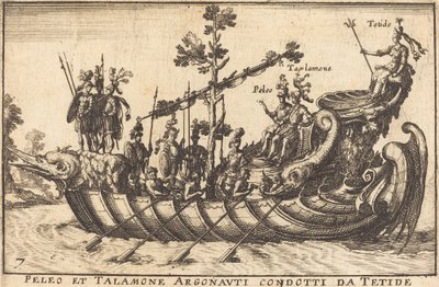 Peleus og Talamone Argonauts ledet av Tethys av Balthasar Moncornet after Remigio Cantagallina