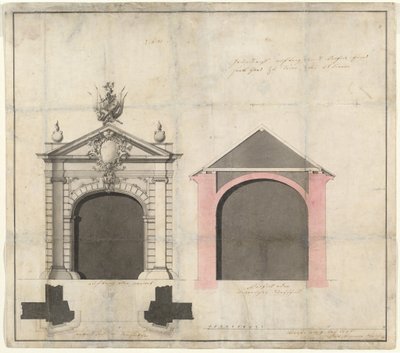 Design for en byport i Trier av Balthasar Neumann