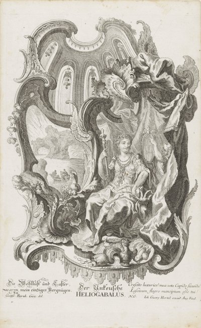 Den ukyske Heliogabalus Den ukyske Heliogabalus (tittel på objekt) Allegoriske figurer (serietittel) av Balthasar Sigmund Setletzky