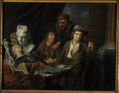 Artists Studio, 1703 av Balthasar van den Bossche