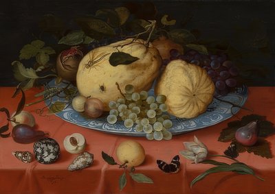 Frukt stilleben med skjell og tulipan. 1620 av Balthasar van der Ast