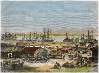 Mississippi River, New Orleans, Louisiana, USA, c1880 av Barbant